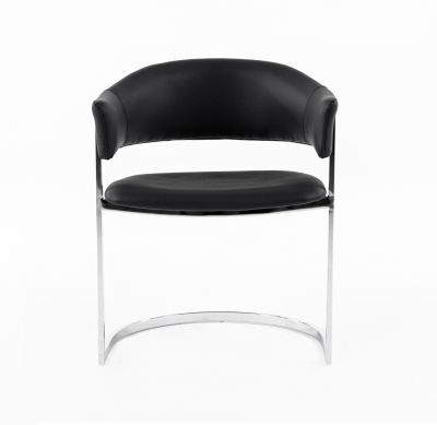 Modrest Allie Contemporary Black Leatherette Dining Chair