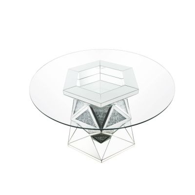 ACME Noralie Dining Table Mirrored & Faux Diamonds