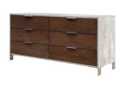 Nova Domus Conner Modern Dark Walnut & Faux Concrete Dresser