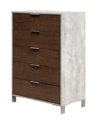 Nova Domus Conner Modern Dark Walnut & Faux Concrete Chest