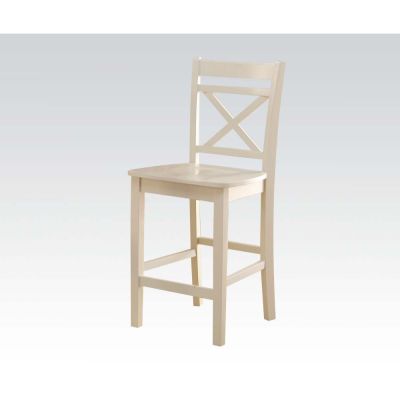 ACME Tartys Counter Height Chair (Set-2) Cream Finish