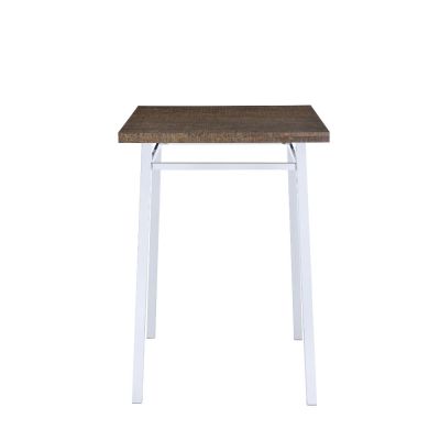 ACME Nadie Bar Table Oak & Chrome Finish