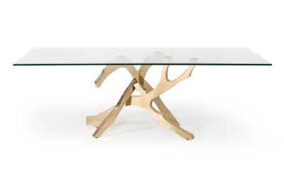 Modrest Legend Modern Glass & Gold Dining Table