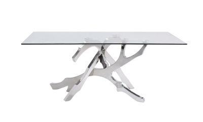 Modrest Legend Modern Glass & Stainless Steel Dining Table