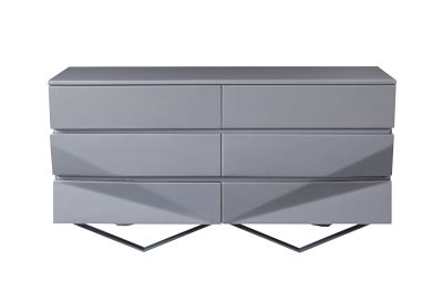 Modrest Duke Modern Grey & Black Gun Chrome Dresser