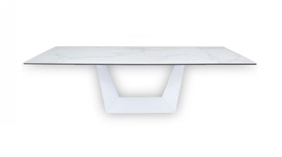 Modrest Baldwin - Modern White Ceramic Extendable Dining Table