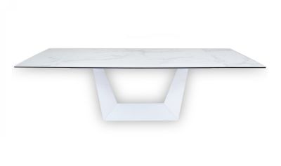 Modrest Baldwin - Modern White Ceramic Extendable Dining Table