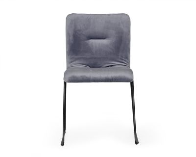 Modrest Yannis - Modern Grey Fabric Dining Chair (Set of 2)