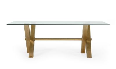 Modrest Dandy - Modern Golden & Glass Dining Table