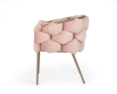 Modrest Debra - Modern Pink Fabric Dining Chair