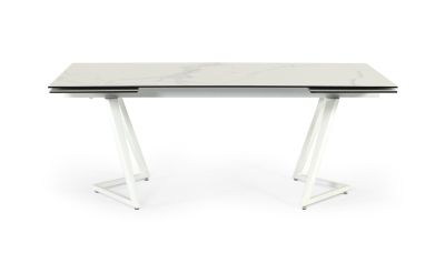 Modrest Farrell - Modern White Ceramic Extendable Dining Table