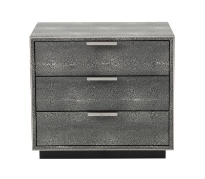 Modrest Dynasty - Modern Shagreen Three Drawer Nightstand