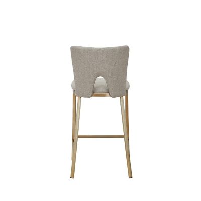 Modrest Burton - Contemporary Beige + Brass Counter Stool Set of Two