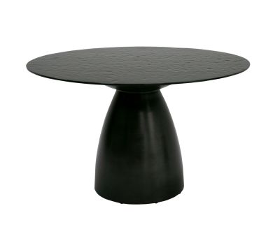 Modrest Calexico - Contemporary Black Wave Glass Round Dining Table