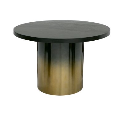 Modrest Elmira - Glam Black Ash + Gradient Stainless Steel Round Dining Table