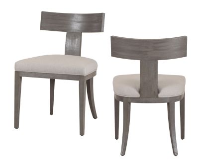 Modrest Fabien - Mid-Century Modern Beige Linen + Grey Wash Dining Chair (Set of 2)