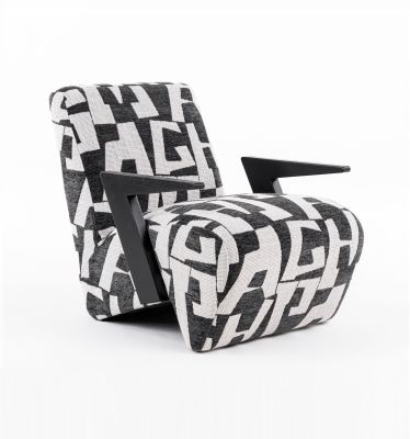 Modrest Leana - Modern Black & White Fabric Accent Chair