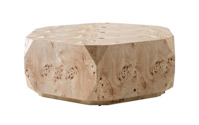 Modrest July - Modern Mapa Burl Round Coffee Table