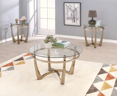 Orlando II Coffee & End Table 81610 Champagne By Acme Furniture