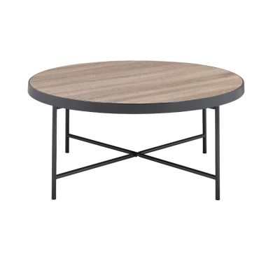 ACME Bage Coffee Table Weathered Gray Oak & Metal Finish