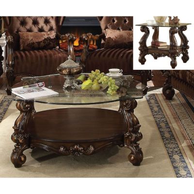 Versailles Coffee & End Table 82080 Cherry By Acme Furniture