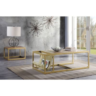 Genevieve Coffee & End Table 82310 Brown By Acme Furniture