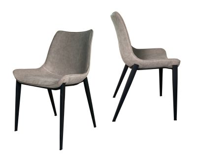 Modrest Frasier - Modern Light Grey Eco-Leather Dining Chair (Set of 2)