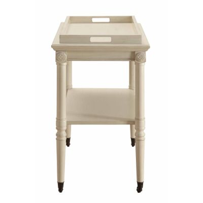 ACME Frisco Serving Cart Antique White Finish