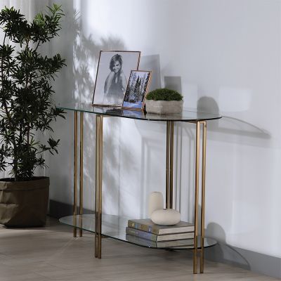 Veises Sofa Table 82999 Champagne By Acme Furniture