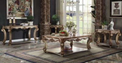 Vendome Coffee & End Table 83000 Gold By Acme Furniture