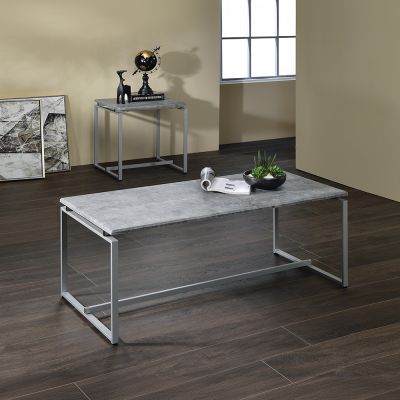 Jurgen Coffee & End Table 83235 Silver By Acme Furniture