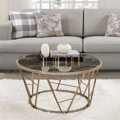 Cicatrix Coffee & End Table 83300 Champagne By Acme Furniture