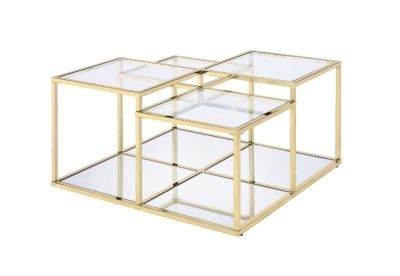 Uchenna Coffee & End Table 83470 Gold By Acme Furniture