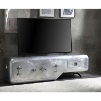 Brancaster Tv Stand 91358 Aluminum By Acme Furniture