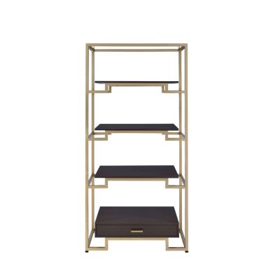 Yumia Book Shelf 92787 Gold By Acme Furniture