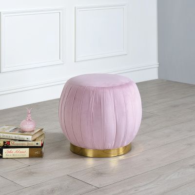 Zinnia Ottoman 96448 Pink By Acme Furniture