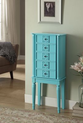 Tammy Jewelry Armoire 97170 Blue By Acme Furniture