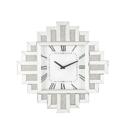 Ornat Accent Clock 97729 Faux Diamonds By Acme Furniture