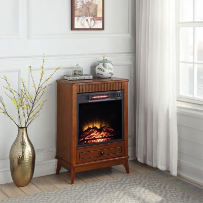 Hamish Fireplace AC00852 Walnut By Acme Furniture