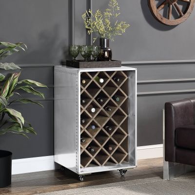 Raini Wine Cabinet AC01995 Aluminum By Acme Furniture