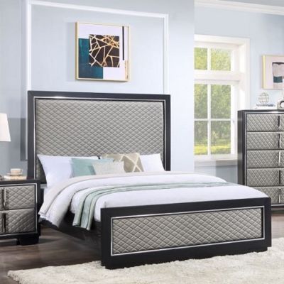 Nicola Bed Frames BD01426EK Silver By Acme Furniture