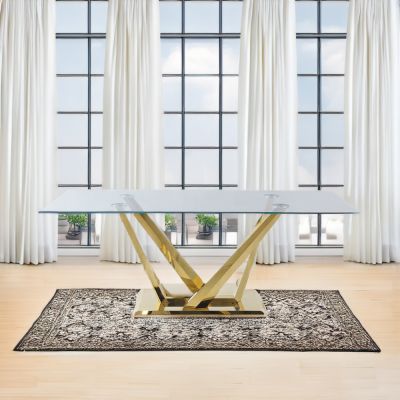 Barnard Dining Table DN00219 Gold By Acme Furniture