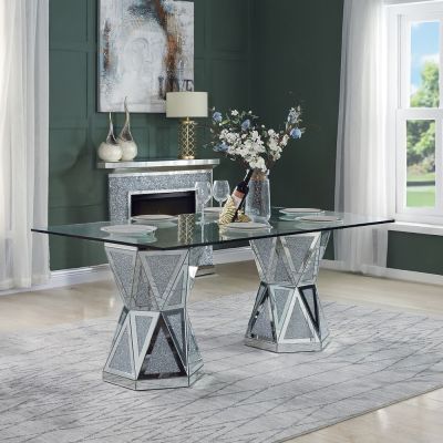 Noralie Dining Table DN00722 Mirrored By Acme Furniture