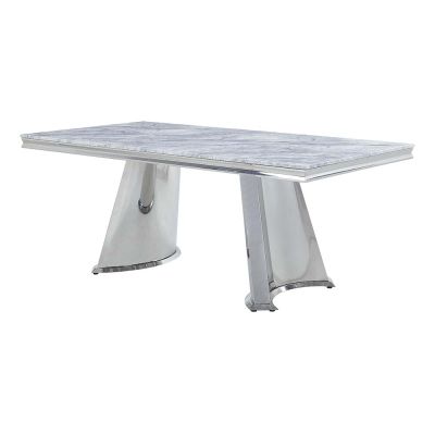 Destry Dining Table DN01188 Silver By Acme Furniture