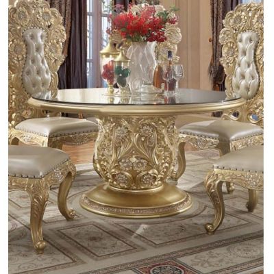 Cabriole Dining Table DN01481 Gold By Acme Furniture