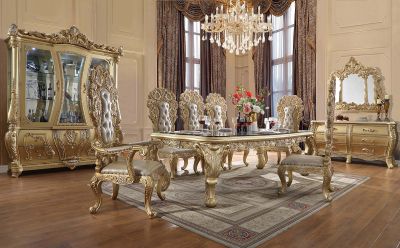 Cabriole Dining Table DN01482 Gold By Acme Furniture