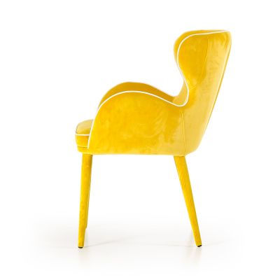 Modrest Tigard Mid-Century Yellow Fabric Dining Chair