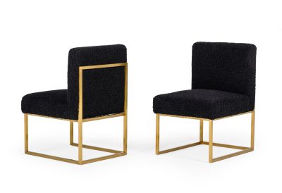 Modrest Garvin - Glam Black + Gold Fabric Accent Chair (Set of 2)