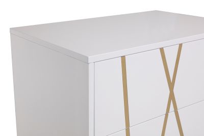 Modrest Nixa Modern White & Gold Chest