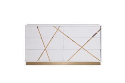 Modrest Nixa Modern White & Gold Dresser